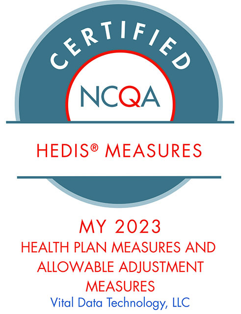 Vital Data Technology NCQA Certified for HEDIS measures for MY 2023